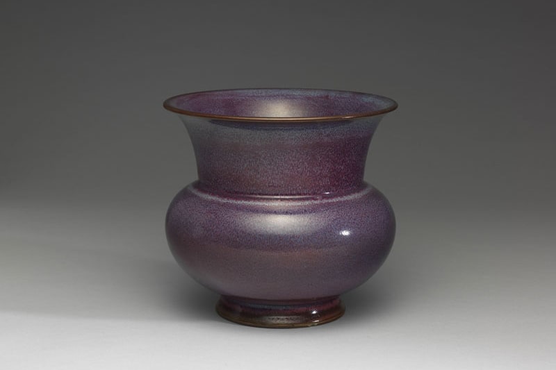 Planter with opaque purple glaze