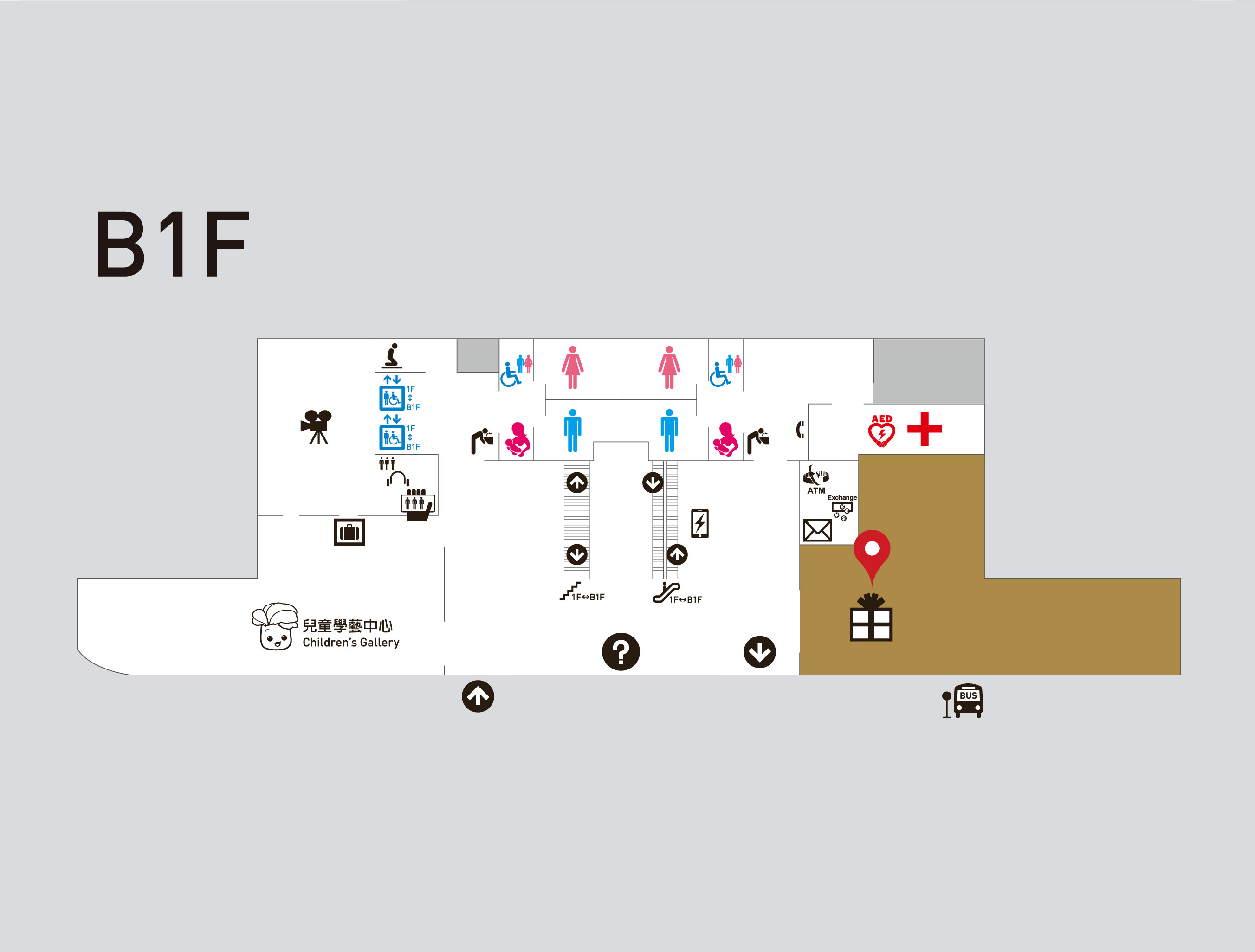 Gift shop located on B1 of the Main Building (Exhibition Hall I)_map