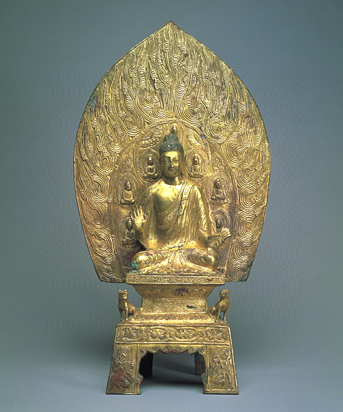 北魏　太合元年銘　青銅鎏金釋迦牟尼佛坐像