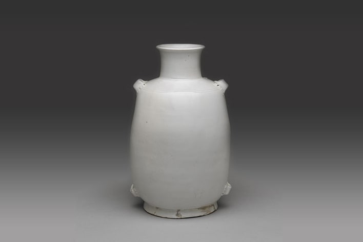 White porcelain vase with loops