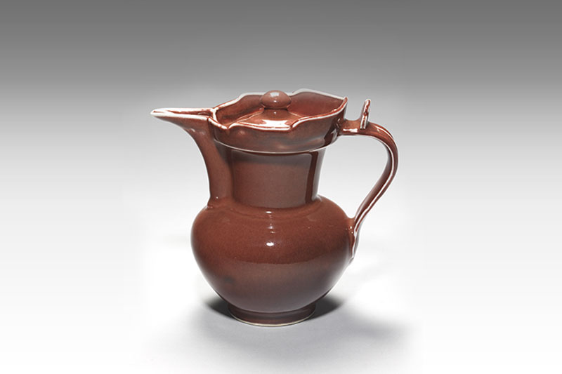Monk's cap ewer with ruby red glaze