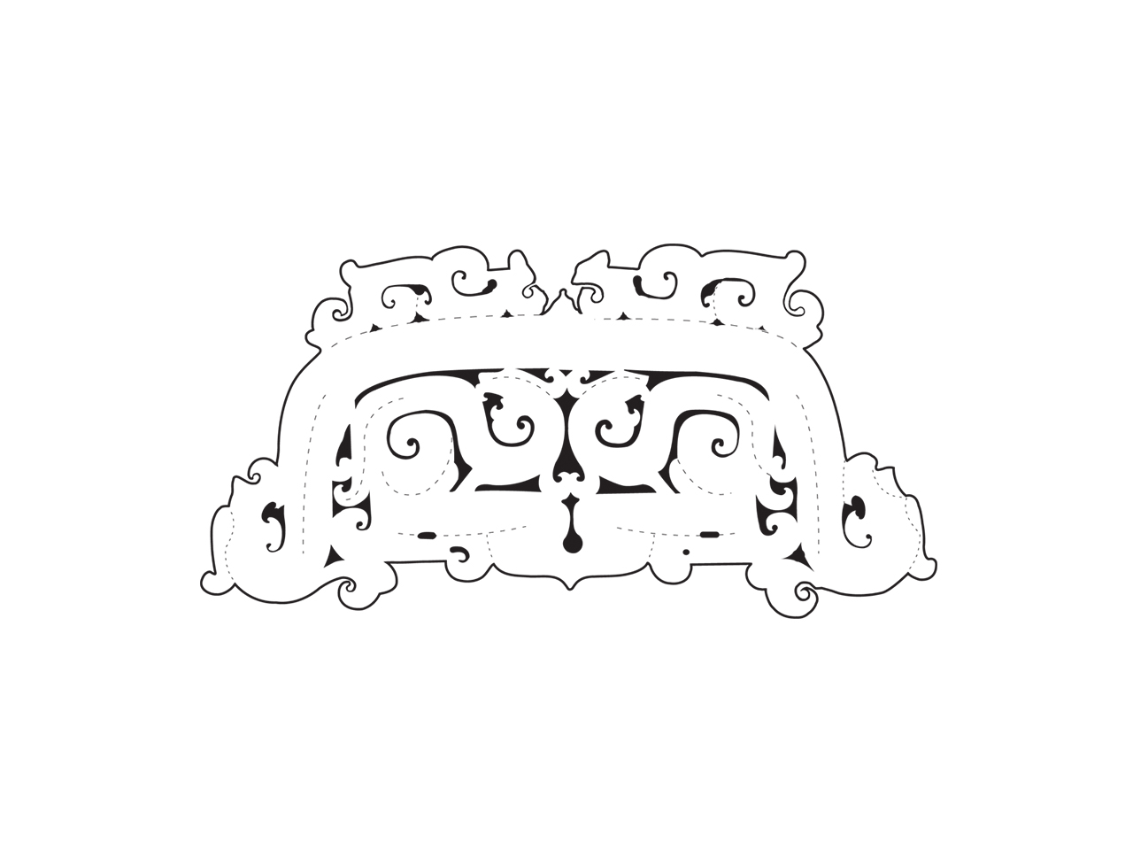 c. Next pierce out and through the patterns using metal wires with <i>jieyusha</i> abrasives