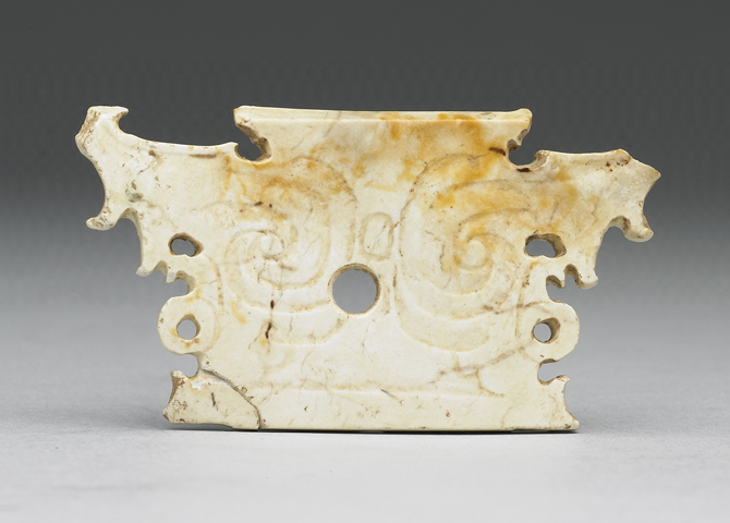 Jade article carved with ancestral-mask pattern