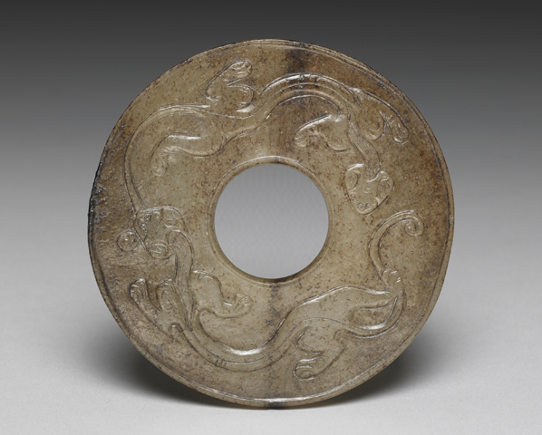 Jade Bi Disc with chi tiger pattern