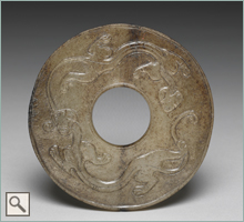 Jade Bi Disc with chi tiger pattern (New window)